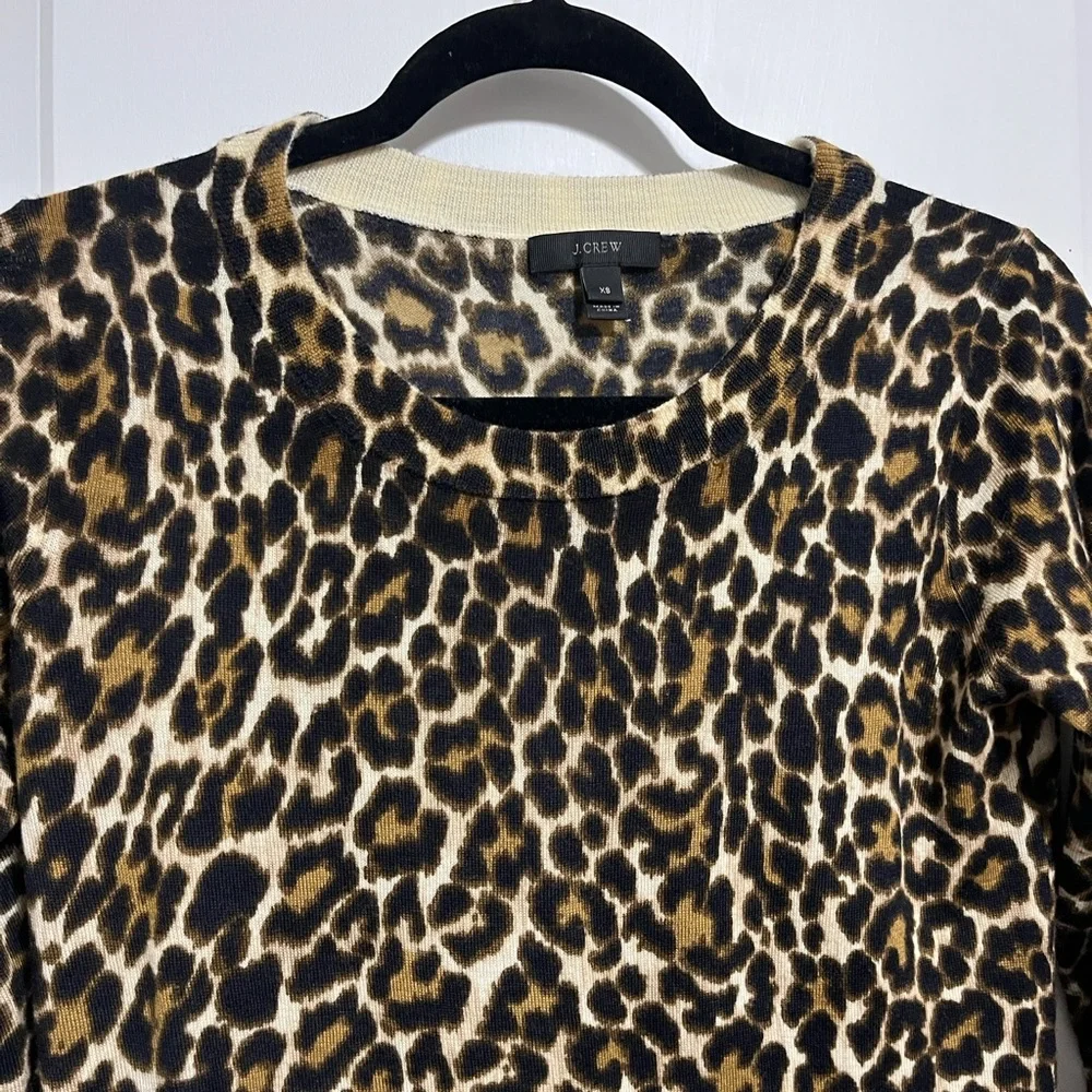 J. Crew Tippi Leopard Merino Wool Sweater XS